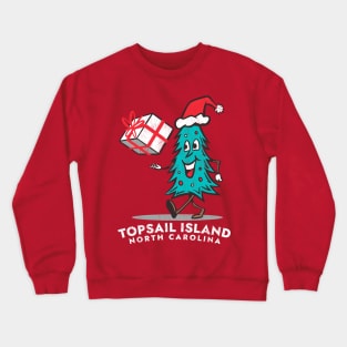 Topsail Island, NC Vacationing Christmas Tree Crewneck Sweatshirt